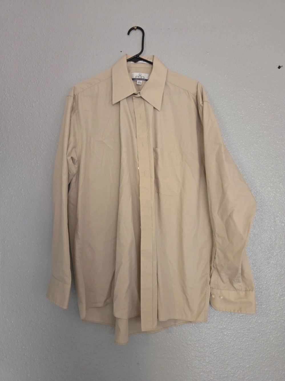 Classic Men's Dress Shirt in Light Beige - Long Sleeve